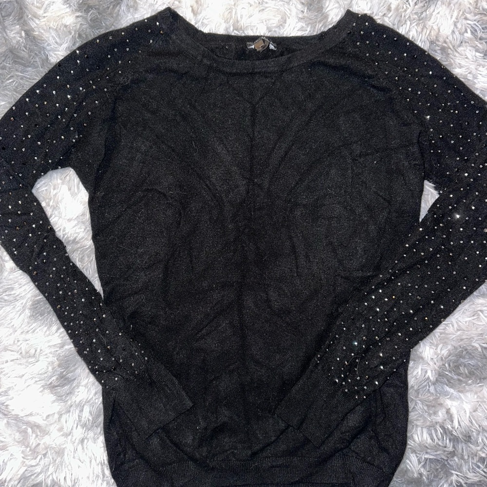 Vila Milano Black Studded Women's Sweater - EUC Medium